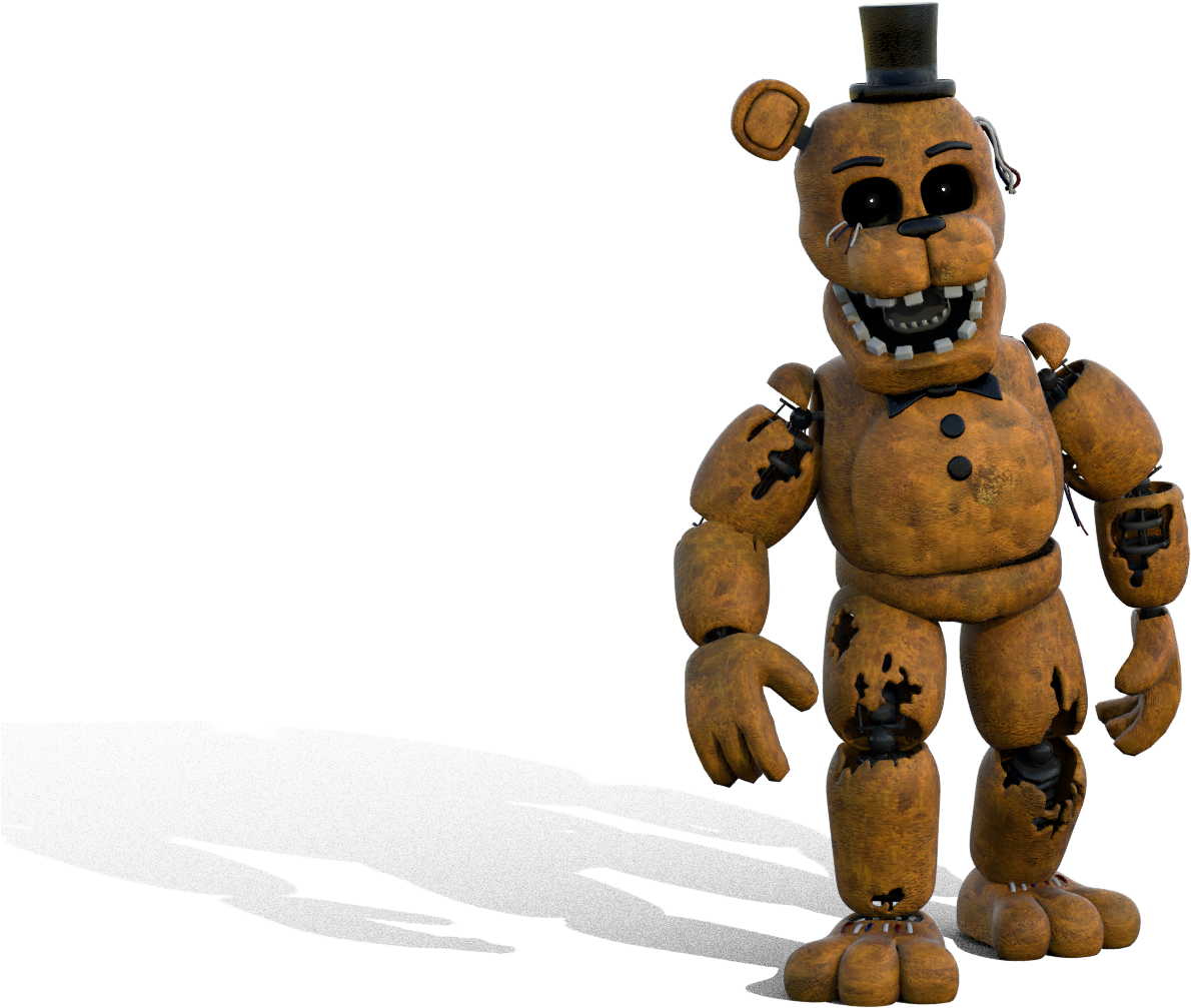 View large size Transparent Fnaf Withered - Withered Golden Freddy Model Cl...