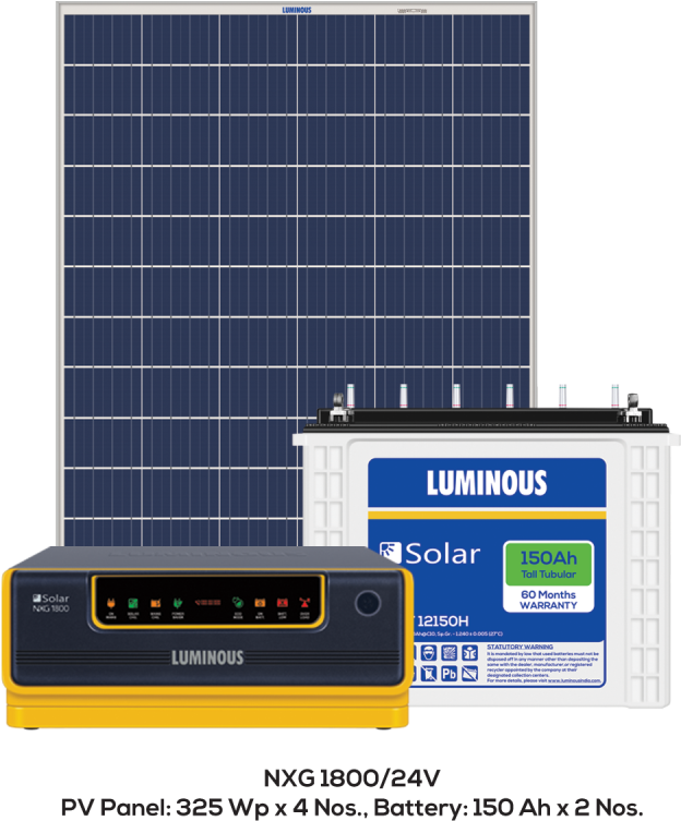Luminous Nxg1800/1500va Solar Hybrid Ups 150ah-2 540w - Luminous Solar Clipart (672x672), Png Download