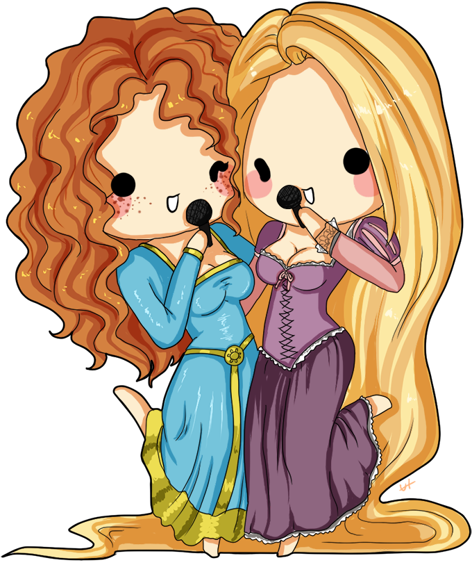 Merida Drawing Rapunzel - Rapunzel Ve Merida Clipart (771x900), Png Download