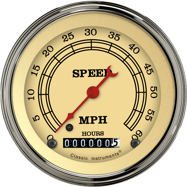 Picture Of Vintage 3 3/8" Low Speed Speedometer Vintage Speedometer