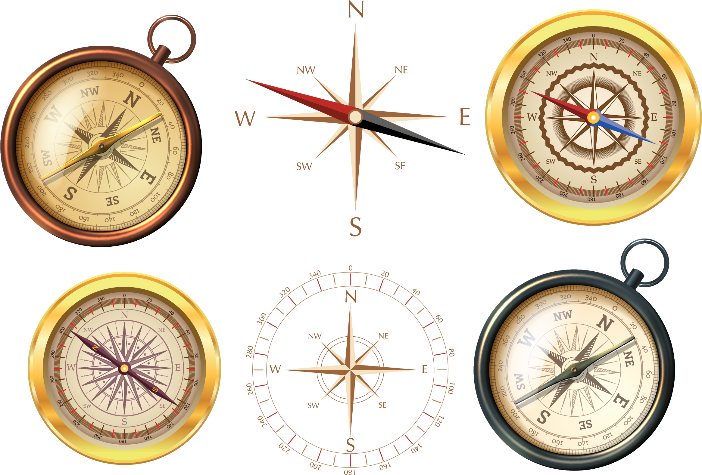 Middle Ages Compass Navigation - Clock And Watch Middle Age Clipart (2404x1618), Png Download
