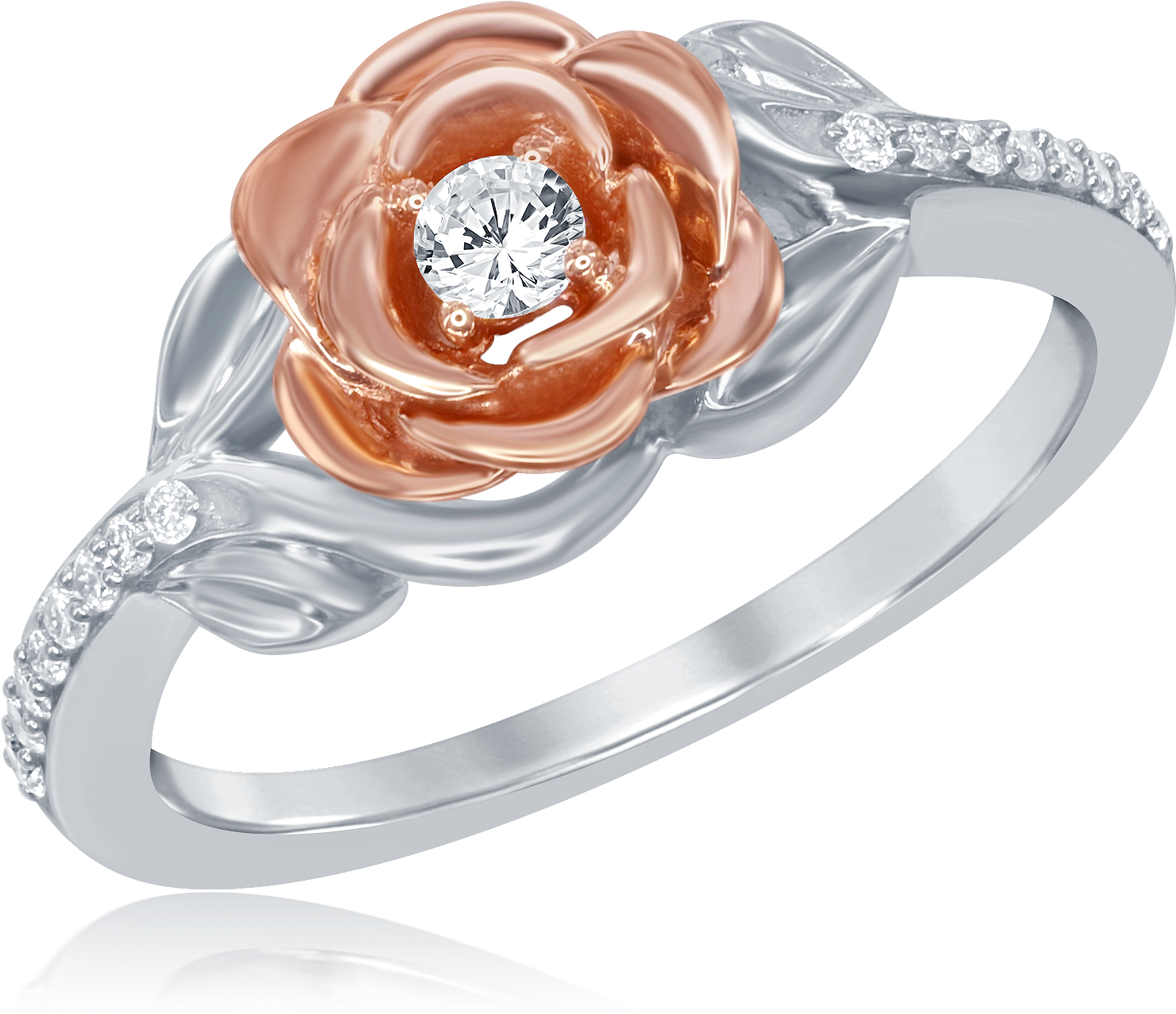Disney Enchanted Belle 20ctw Diamond Rose Ring Ben - Disney Beauty And The Beast Ring Clipart (2000x2000), Png Download
