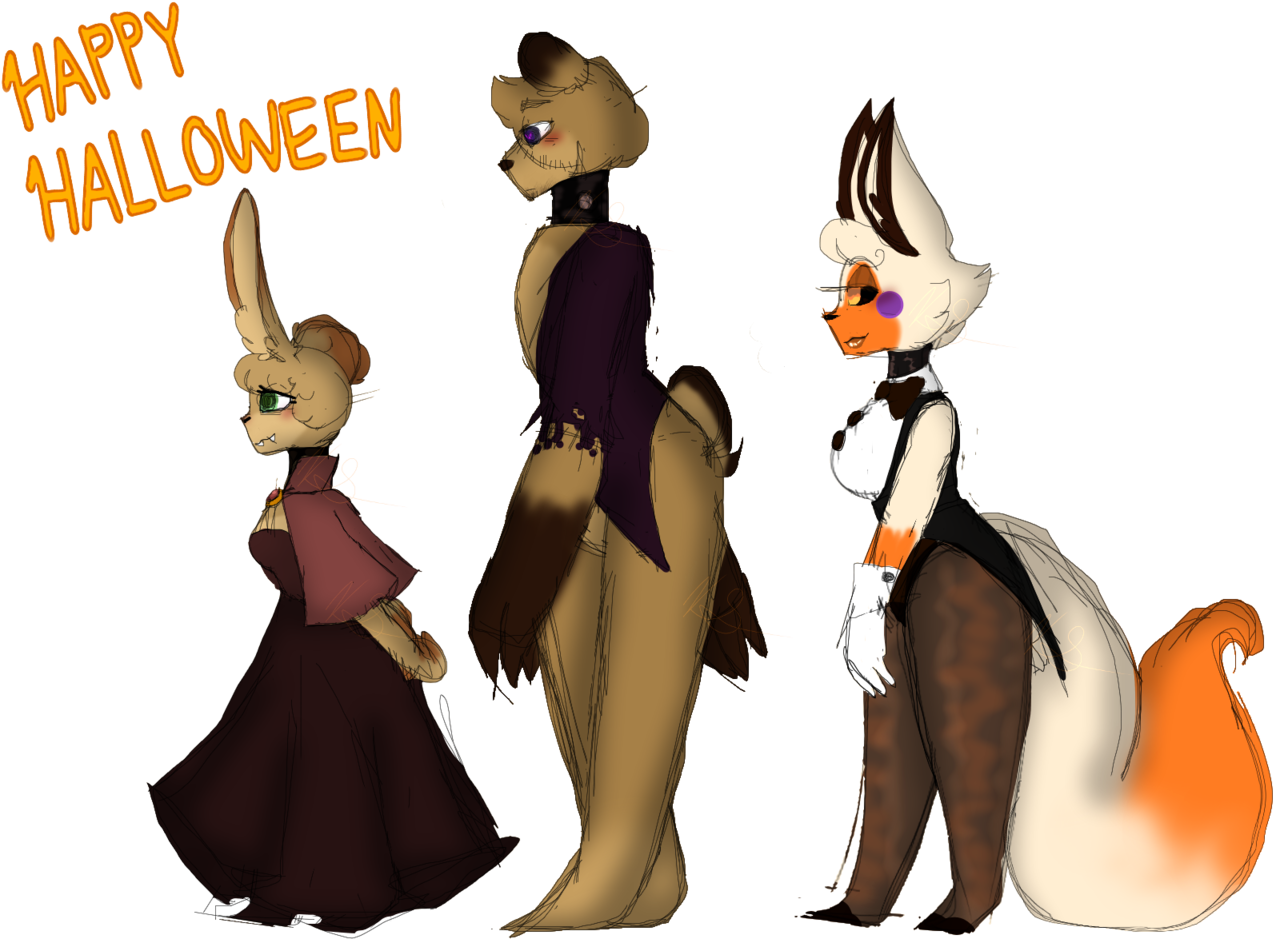 {spring} {fredbear} {lolbit} ' {happy Halloween Everyone} - Cartoon Clipart (1280x960), Png Download