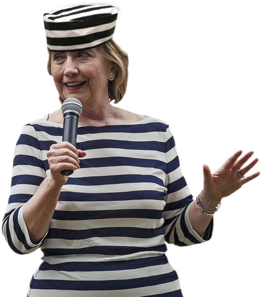 Giving Speeches To Fellow Inmates Pays Less, But The - Hillary Clinton Black And White Stripes Clipart (536x616), Png Download