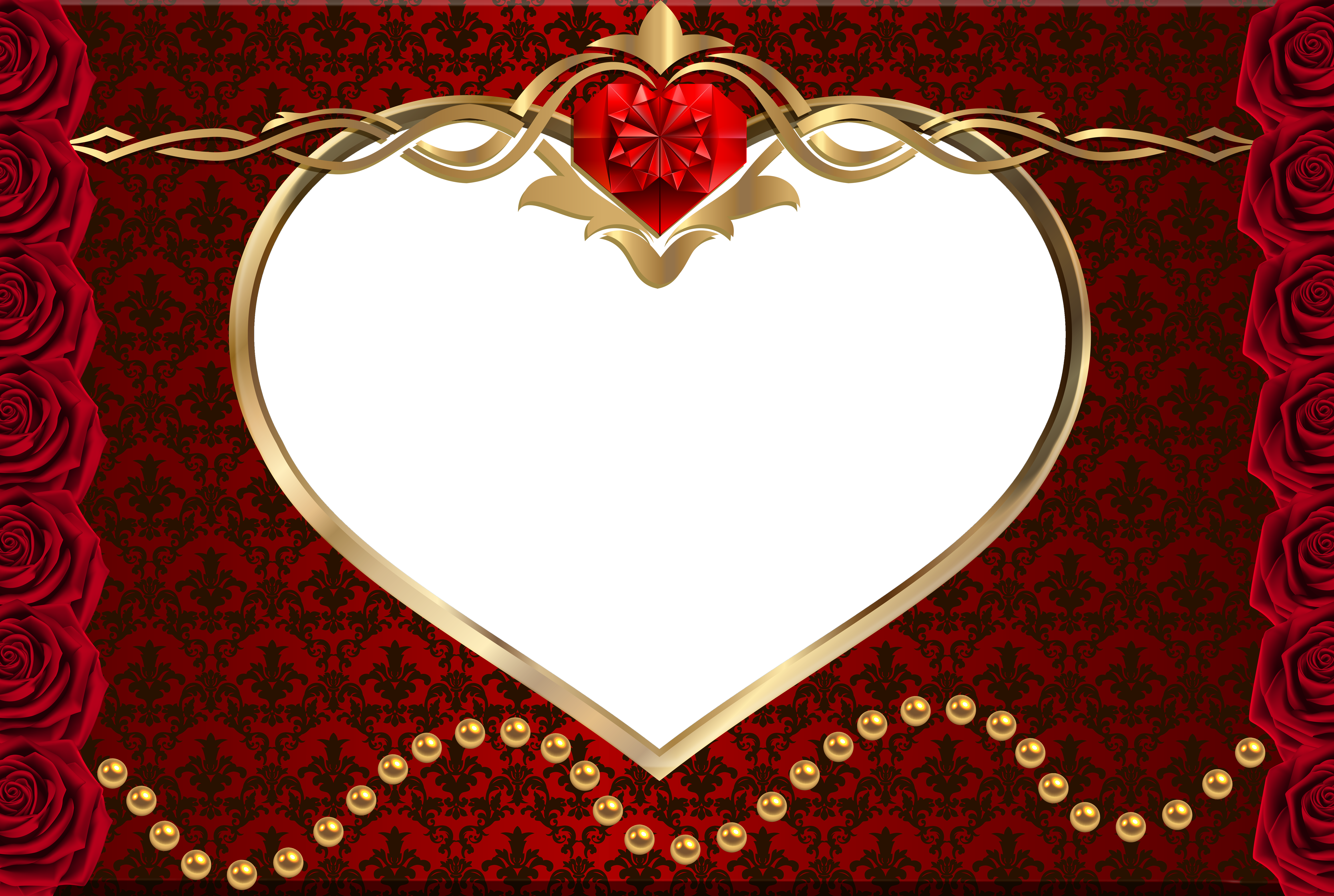 Red Romantic Transparent Frame Gallery Yopriceville - Gift Clipart - Large  Size Png Image - PikPng
