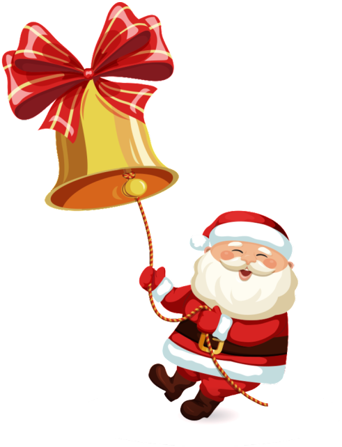 Santa Claus Pulling A Bell With Transparent, Editable - Santa Claus With Belle Png Clipart (700x700), Png Download
