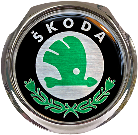 Skoda Car Grille Badge With Fixings - Skoda Logo Clipart (500x628), Png Download