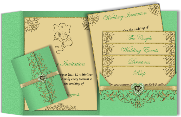 Email Wedding Pocket Fold Luxury Indian Asian - Hindu Wedding Invitation Inserts Clipart (708x467), Png Download
