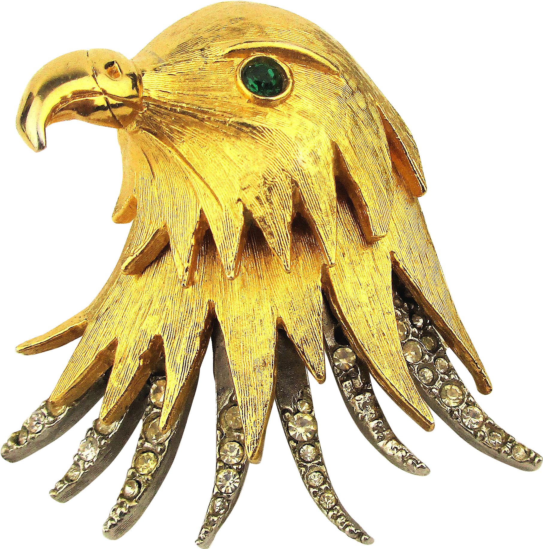 Pauline Rader Layered Eagle Head Pin Brooch W/ Rhinestones - Bald Eagle Clipart (1834x1834), Png Download
