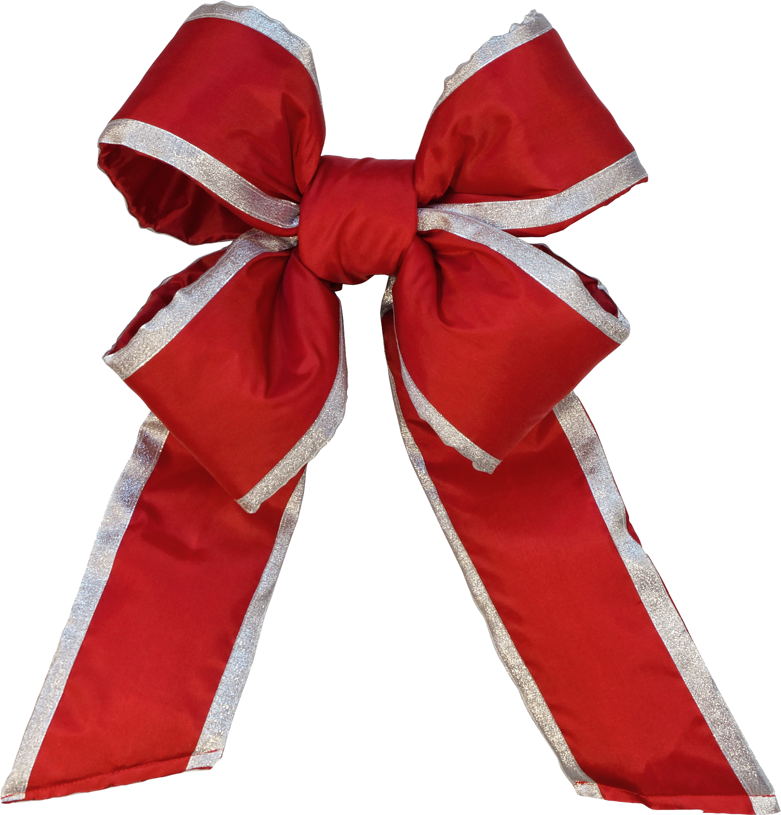 Commercial Christmas Bows Large - Red And Silver Christmas Bows Clipart (2638x2751), Png Download