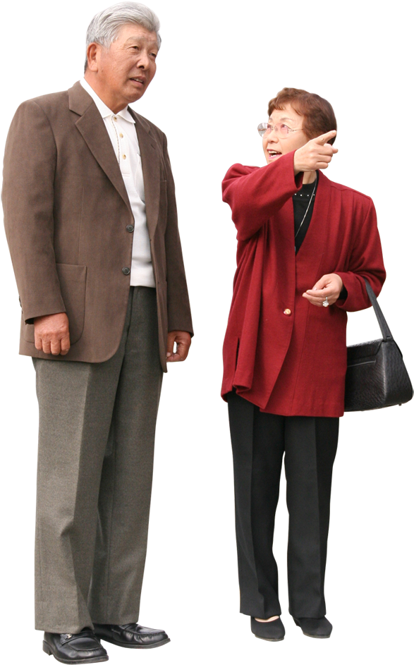Group People Walking Png - Elderly People Photoshop Clipart (647x1000), Png Download