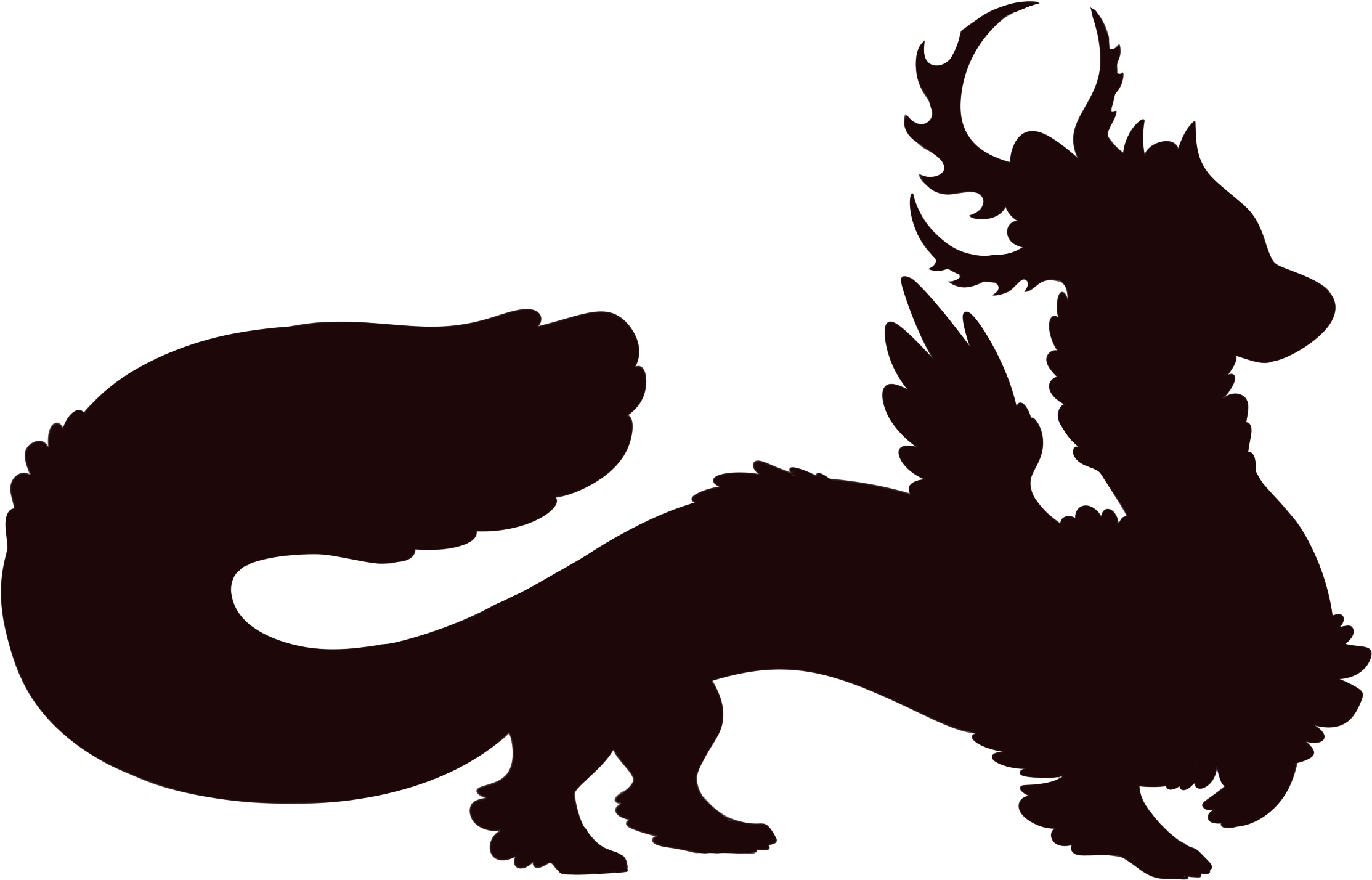 1 - Silhouette Long Dragon Clipart (2500x1600), Png Download