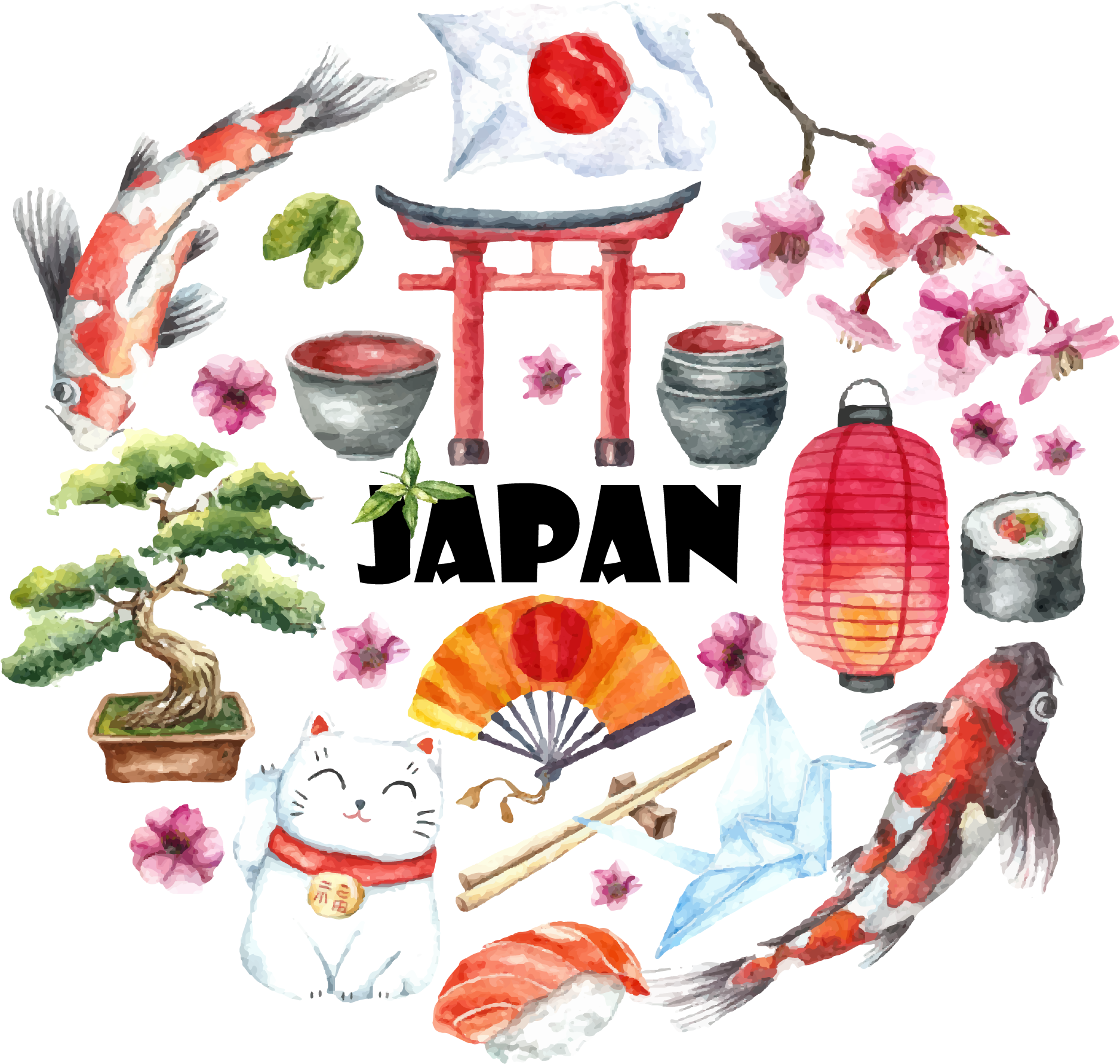 Illustration Transprent Png - Japanese Png Free Download Clipart (2778x2778), Png Download