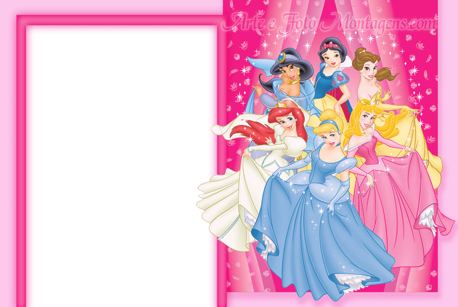 Disney Princess All Together And Alone Free Printable - Disney Princess Frames Png Clipart (898x602), Png Download