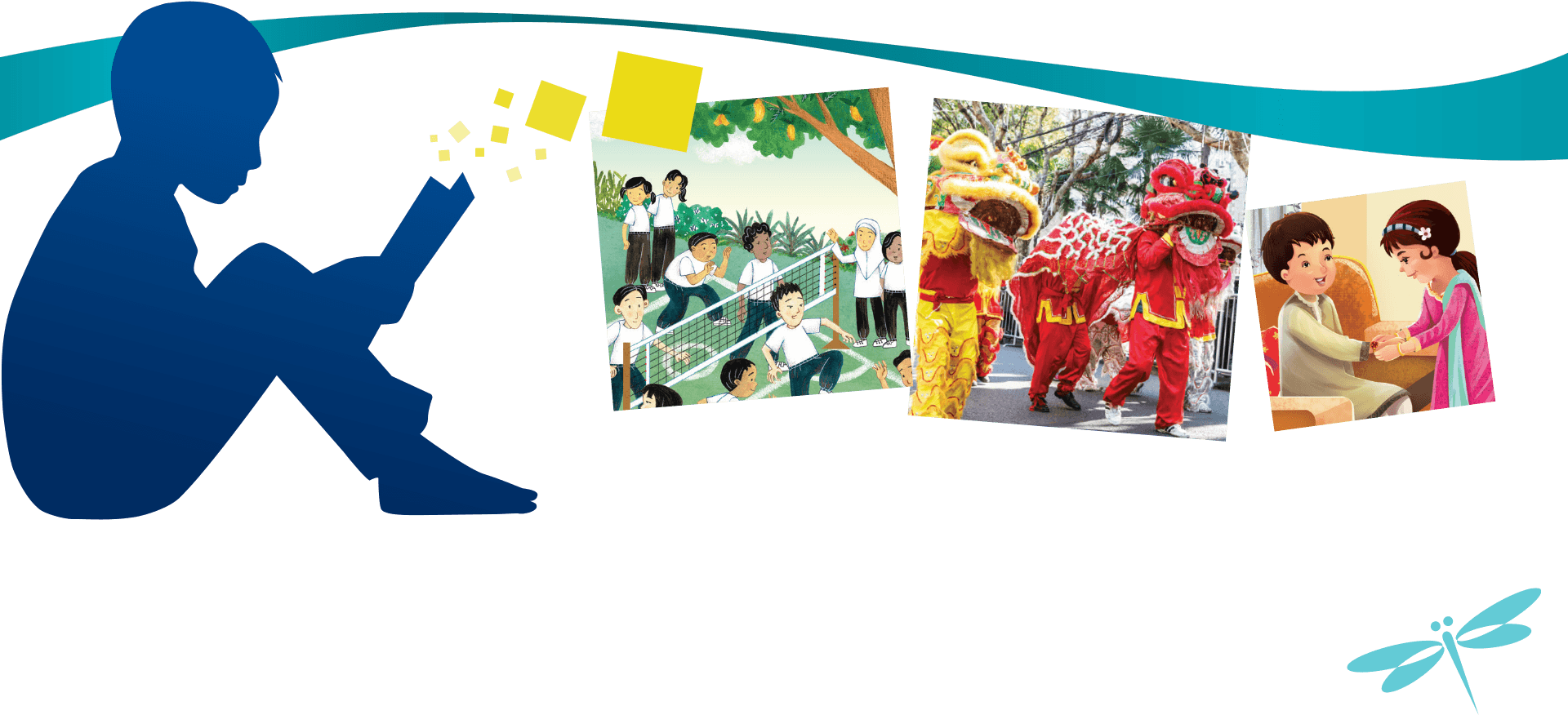 Dragonfly Readers - Sitstayread Clipart (1920x876), Png Download