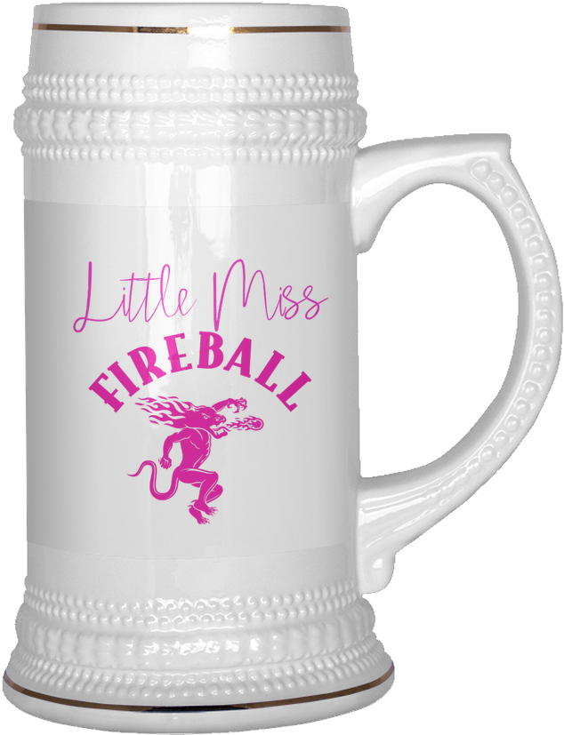 Little Miss Fireball Beer Stein - Fireball Whiskey Tesco Clipart (634x827), Png Download
