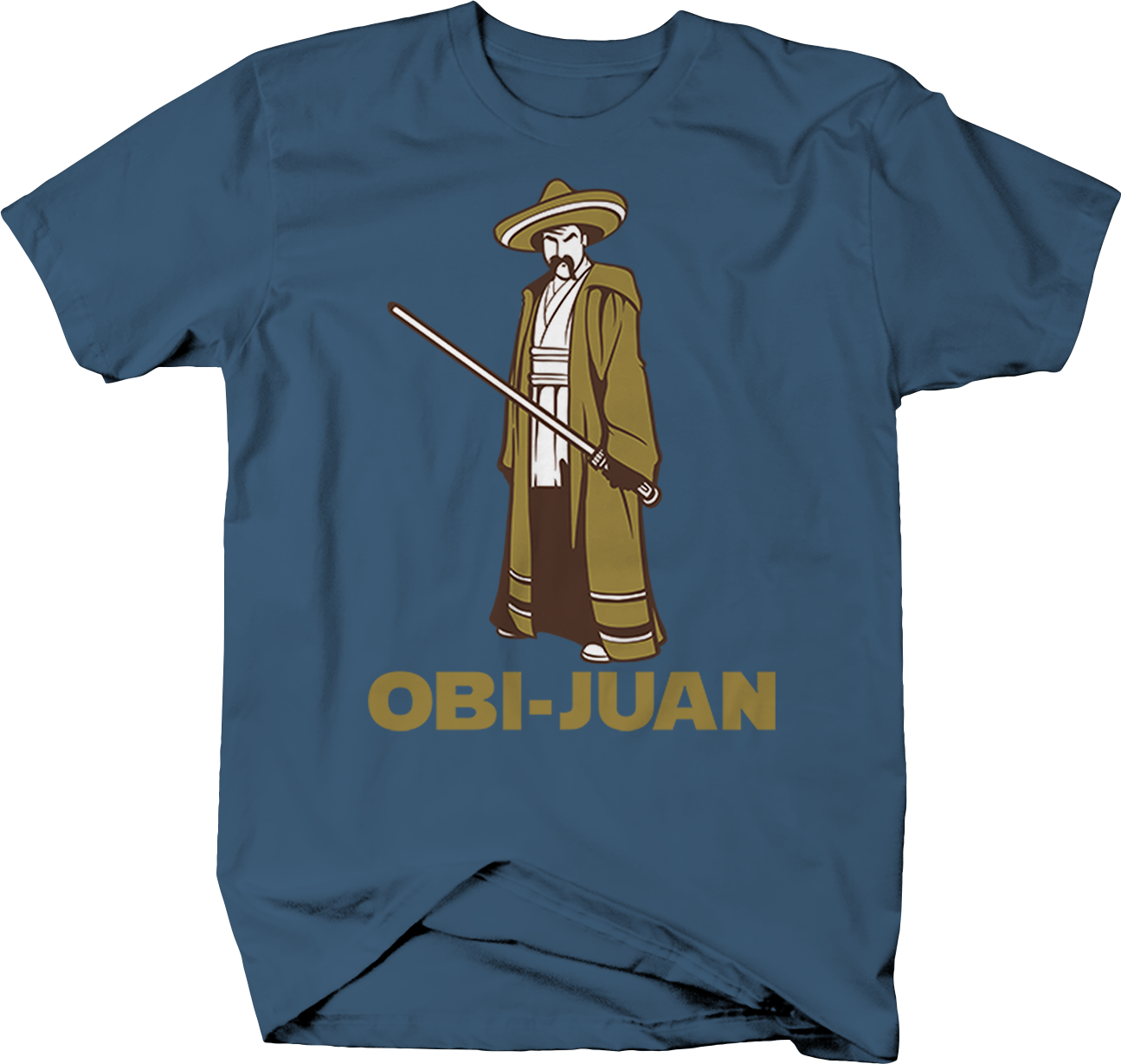 Obi-juan Mexican Holding Light Saber Mexico Hat T Shirt - Obi Juan Clipart (1295x1229), Png Download