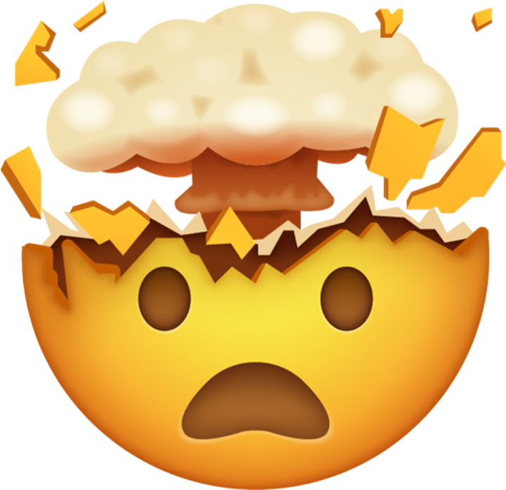 Com/png/head Explosion Emoji - Mind Blown Emoji Apple Clipart (1000x824), Png Download