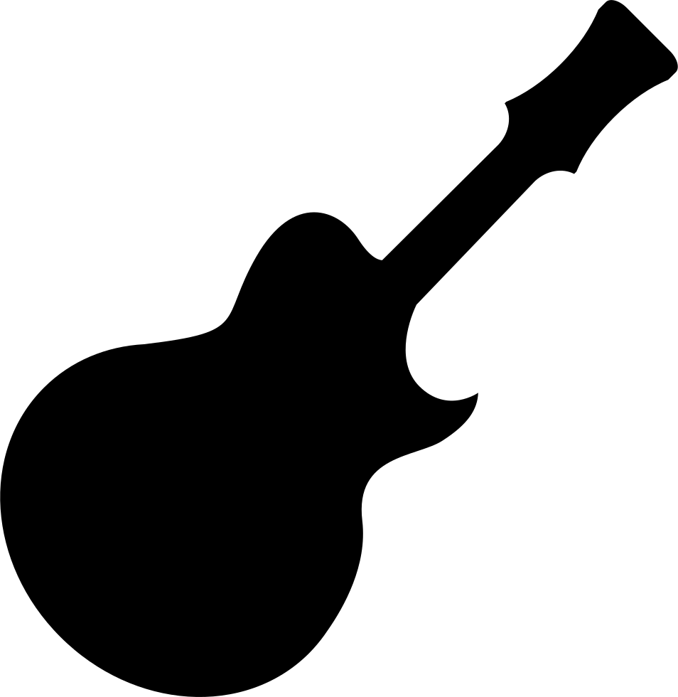 Alphabet Guitar Png - Guitar Black Shape Clipart (954x980), Png Download