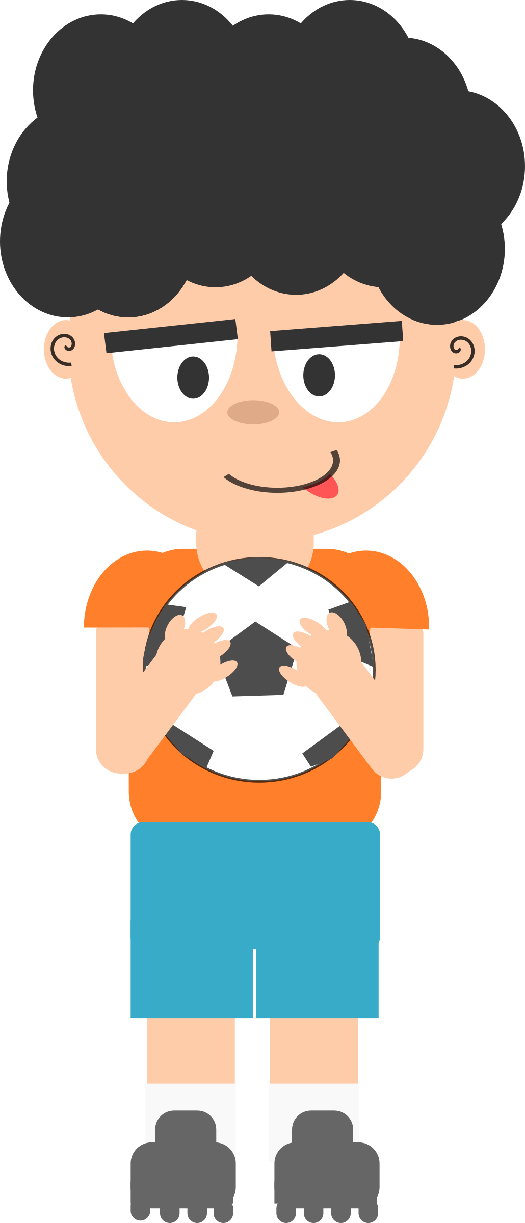 This Free Icons Png Design Of Cartoon Soccer Guy - Cartoon Soccer Boy Png Clipart (1030x2400), Png Download