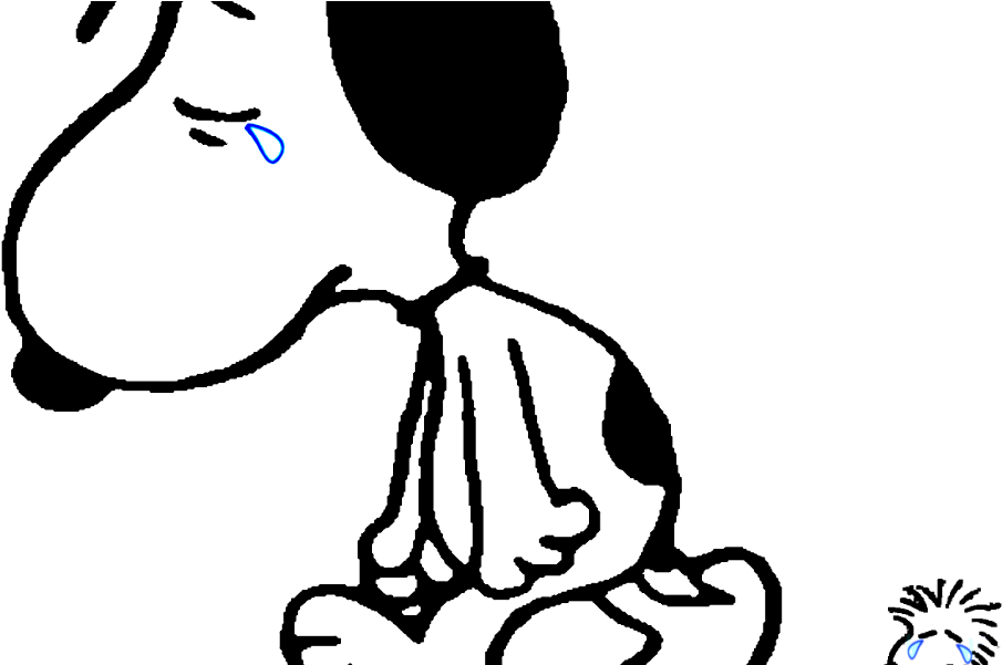 Sad Snoopy Clipart (1024x600), Png Download