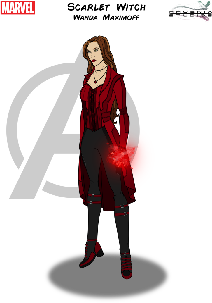 Scarlet Witch Clipart Avengers - Dc Comics - Png Download (751x1063), Png Download