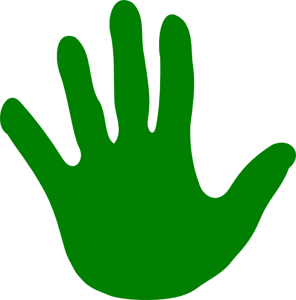 Left Hand Print Clip Art Vector Online Royalty Free - Green Left Hand Clipart - Png Download (588x595), Png Download