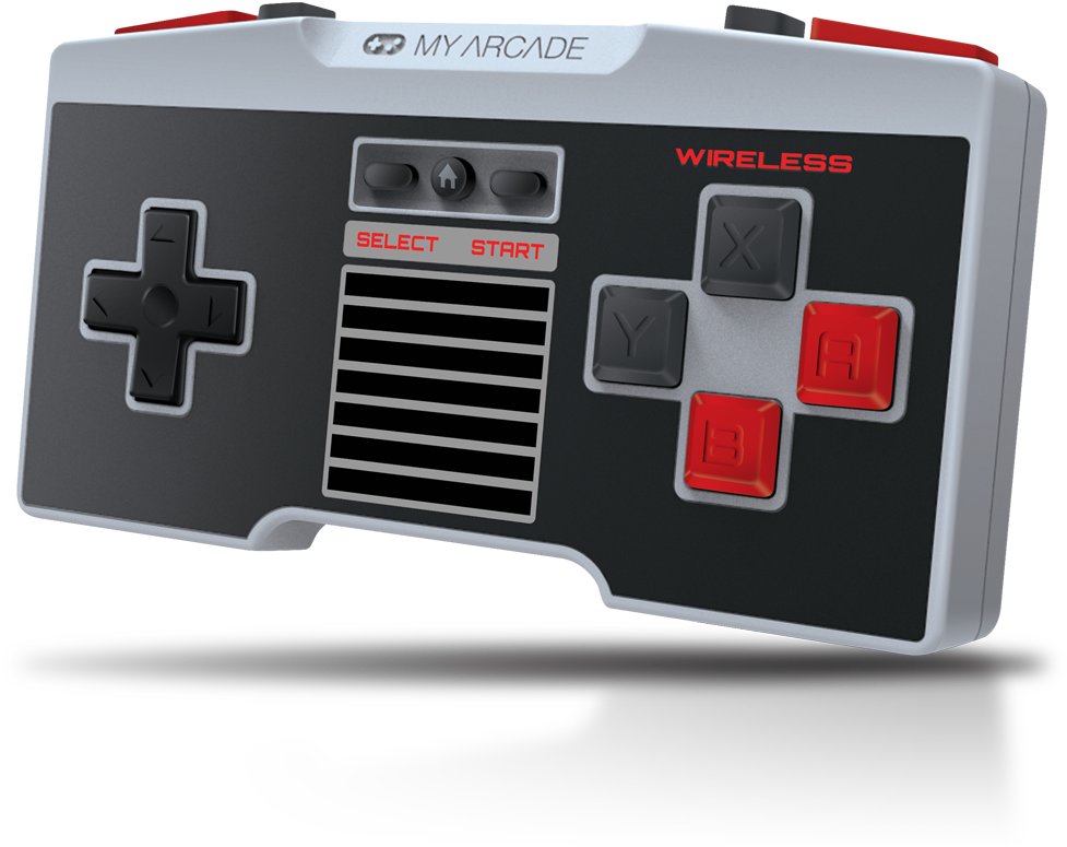 Front View Of Gamepad Pro Wireless Controller For Nes - My Arcade Nes Classic Wireless Controller Clipart (1000x1000), Png Download