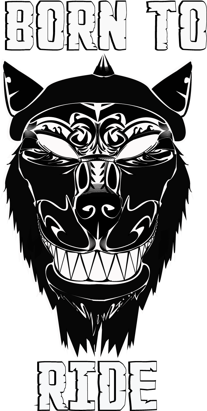 Biker Wolf T-shirt Design - Illustration Clipart (707x1399), Png Download