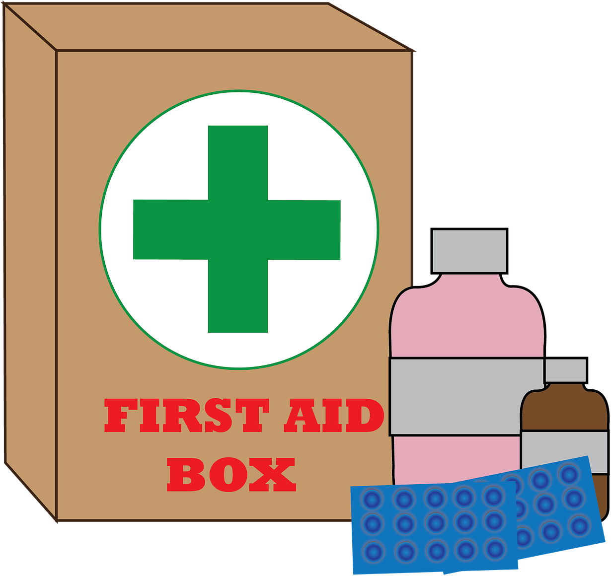 First Aid Kit Clipart Box Bandaid - Clip Art First Aid Kit - Png Download (1280x1225), Png Download
