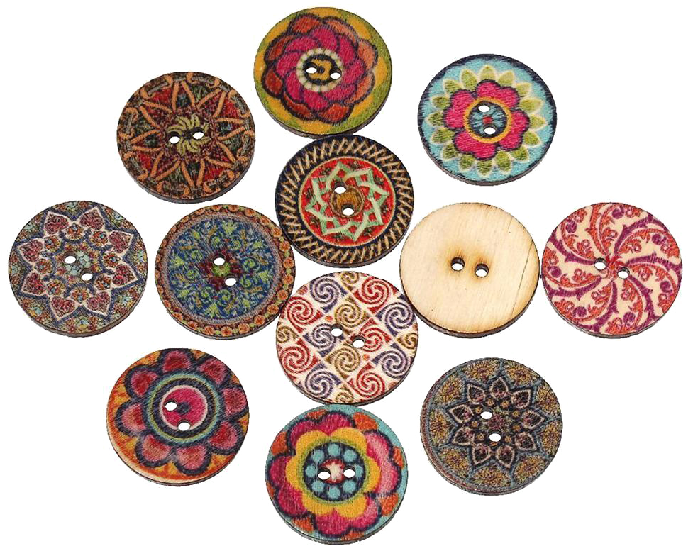 Wooden Buttons Clipart (1002x1002), Png Download