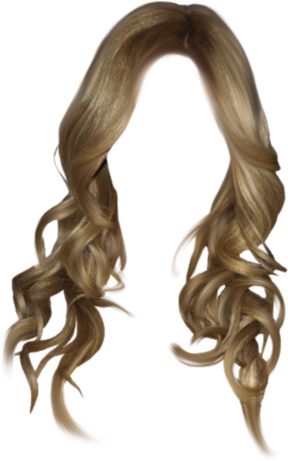 #wig #blonde #blondewig #curly #wavyhair #longhair Clipart (1024x1820), Png Download