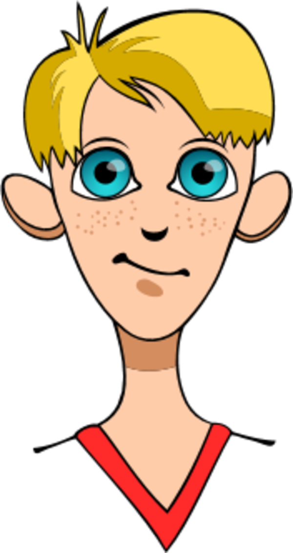 Blonde - Cartoon Boy With Blond Hair And Blue Eyes Clipart - Large Size Png...