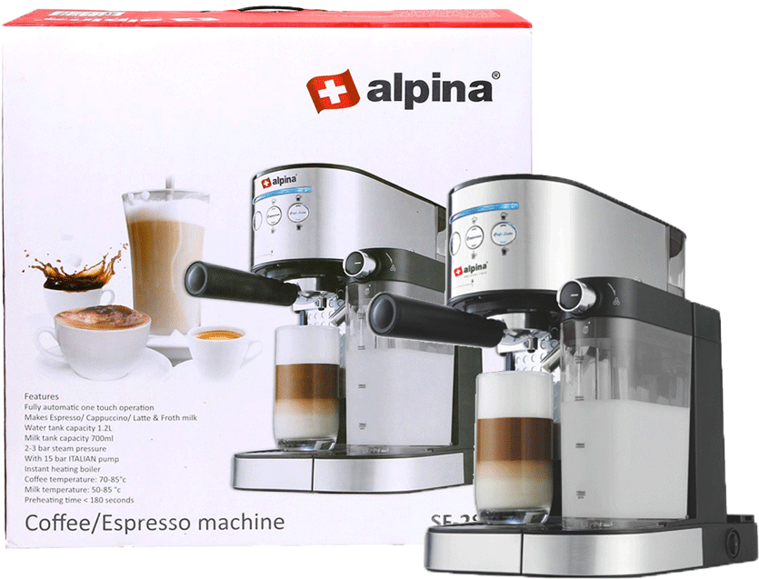 Alpina Coffee Espresso Machine Sf-2812 - Alpina Coffee Machine Clipart (1000x1000), Png Download