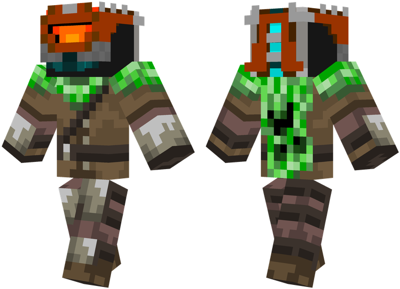 Creeper Hunter - Minecraft Skins Cool Green Clipart (804x576), Png Download