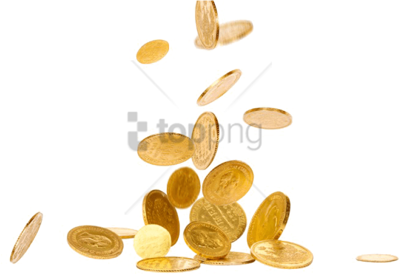 Free Png Falling Gold Coins Png Png Image With Transparent - Gold Coins Falling Png Clipart (850x547), Png Download