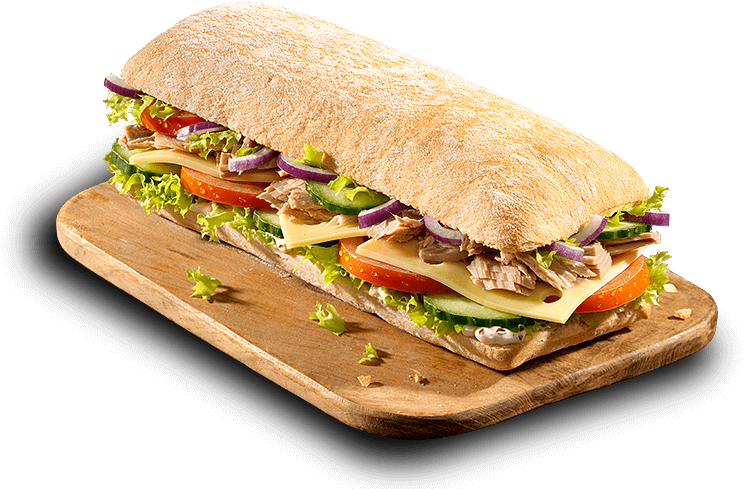 Baguette Big Tonno - Baguette Sandwich Png Clipart (743x489), Png Download