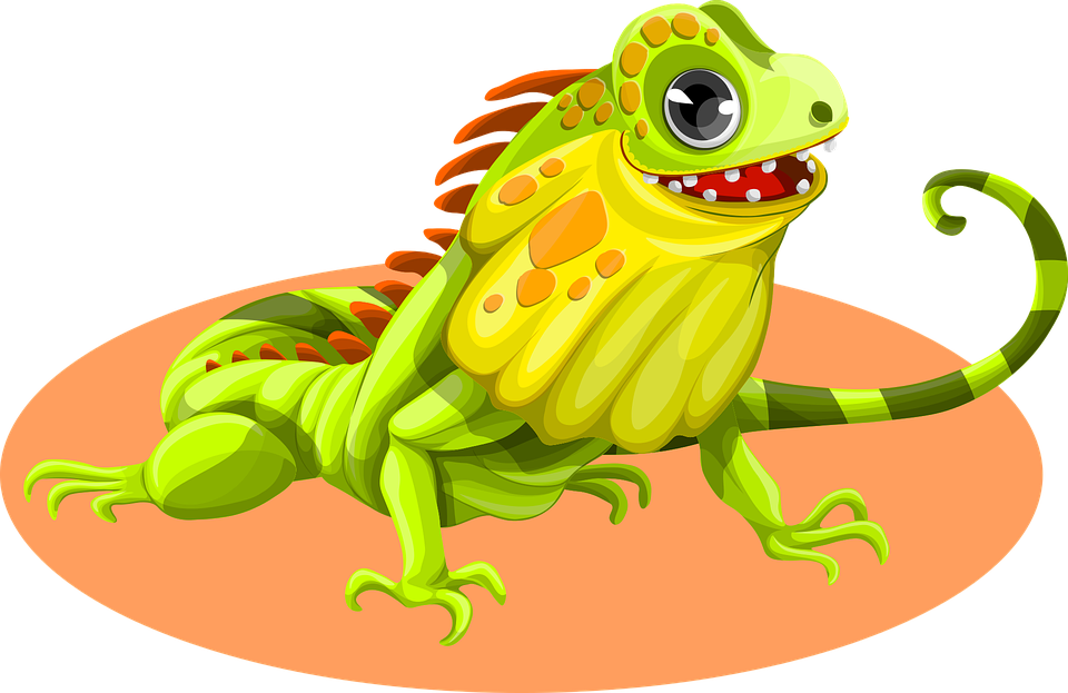Cute Lizard Clipart - Iguana Desenho Png Transparent Png (960x623), Png Download