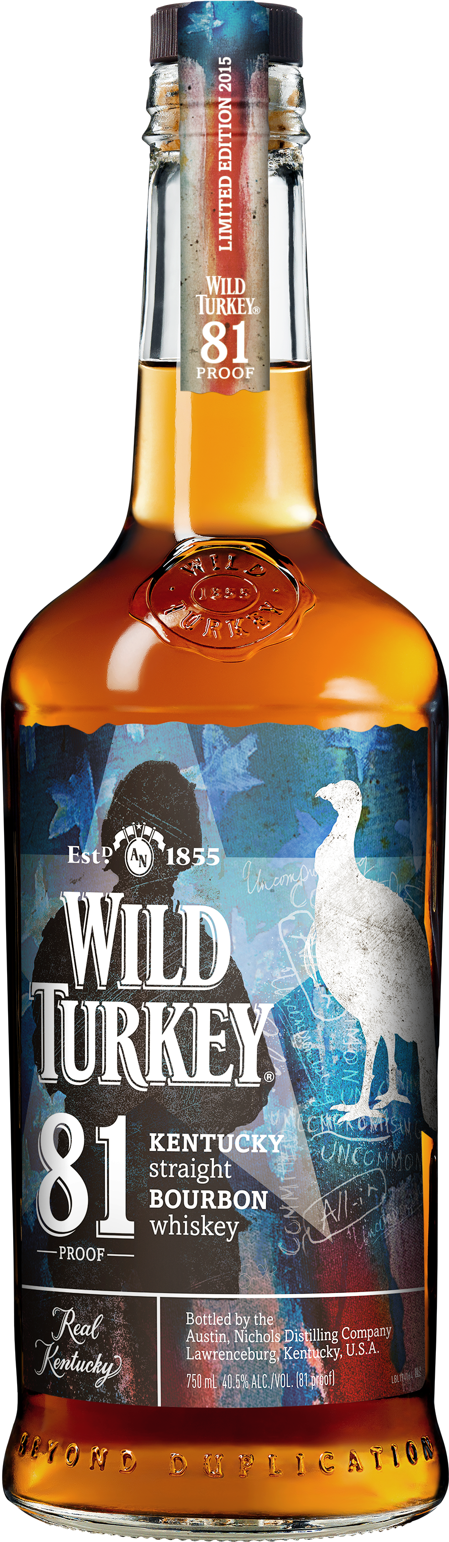 Wild Turkey Veteran Artist - Wild Turkey Rye Whisky Clipart (1471x3326), Png Download
