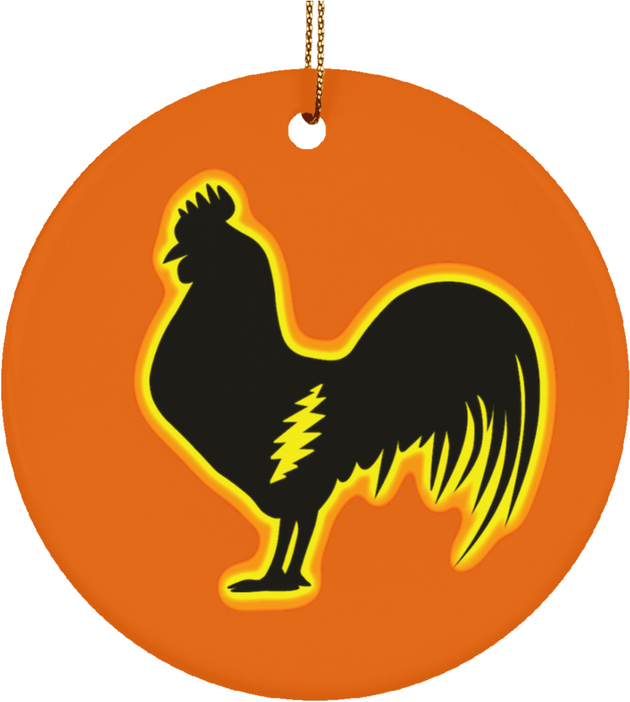 Crazy Rooster Ceramic Circle Ornament - Angel Tube Station Clipart (914x1019), Png Download