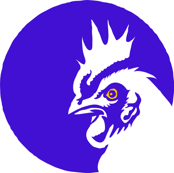 Blue Rooster 3 Svg Clip Arts 600 X 598 Px - Gambar Animasi Kepala Ayam Jago - Png Download (600x598), Png Download