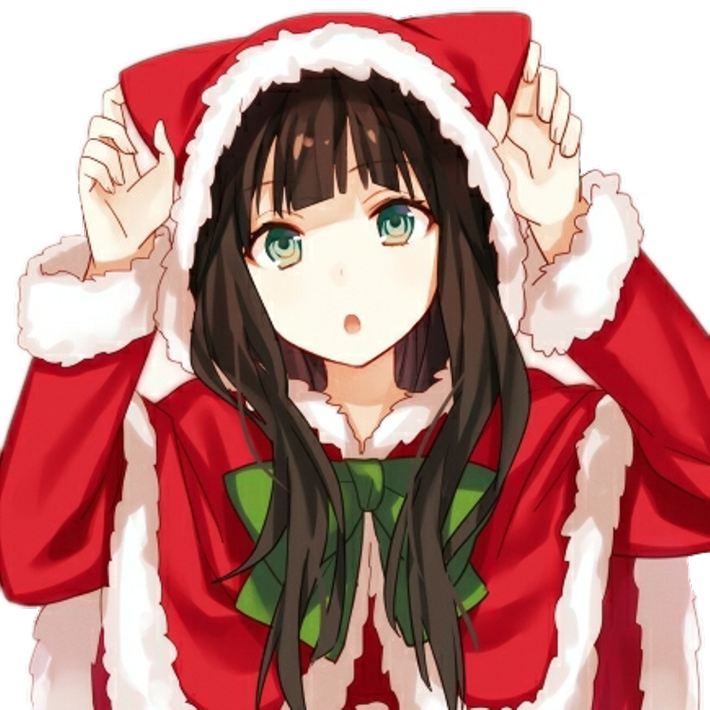 #anime #neko #kawaii #loli #navidad #girl #sticker - Chicas Anime En Navidad Clipart (1024x1024), Png Download