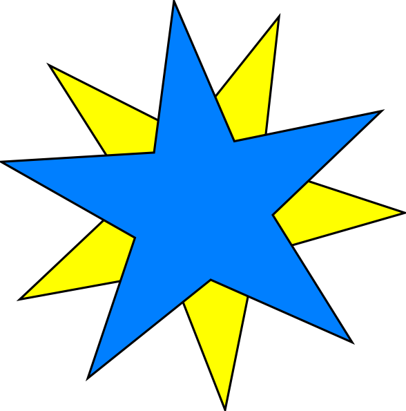 Blue Clipart Shooting Star - Cool Stars Clipart - Png Download (588x595), Png Download