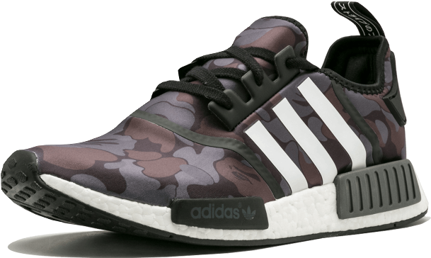 Adidas Nmd R1 Bape Casual Shoes - Black Bape X Nmd Clipart (1000x600), Png Download