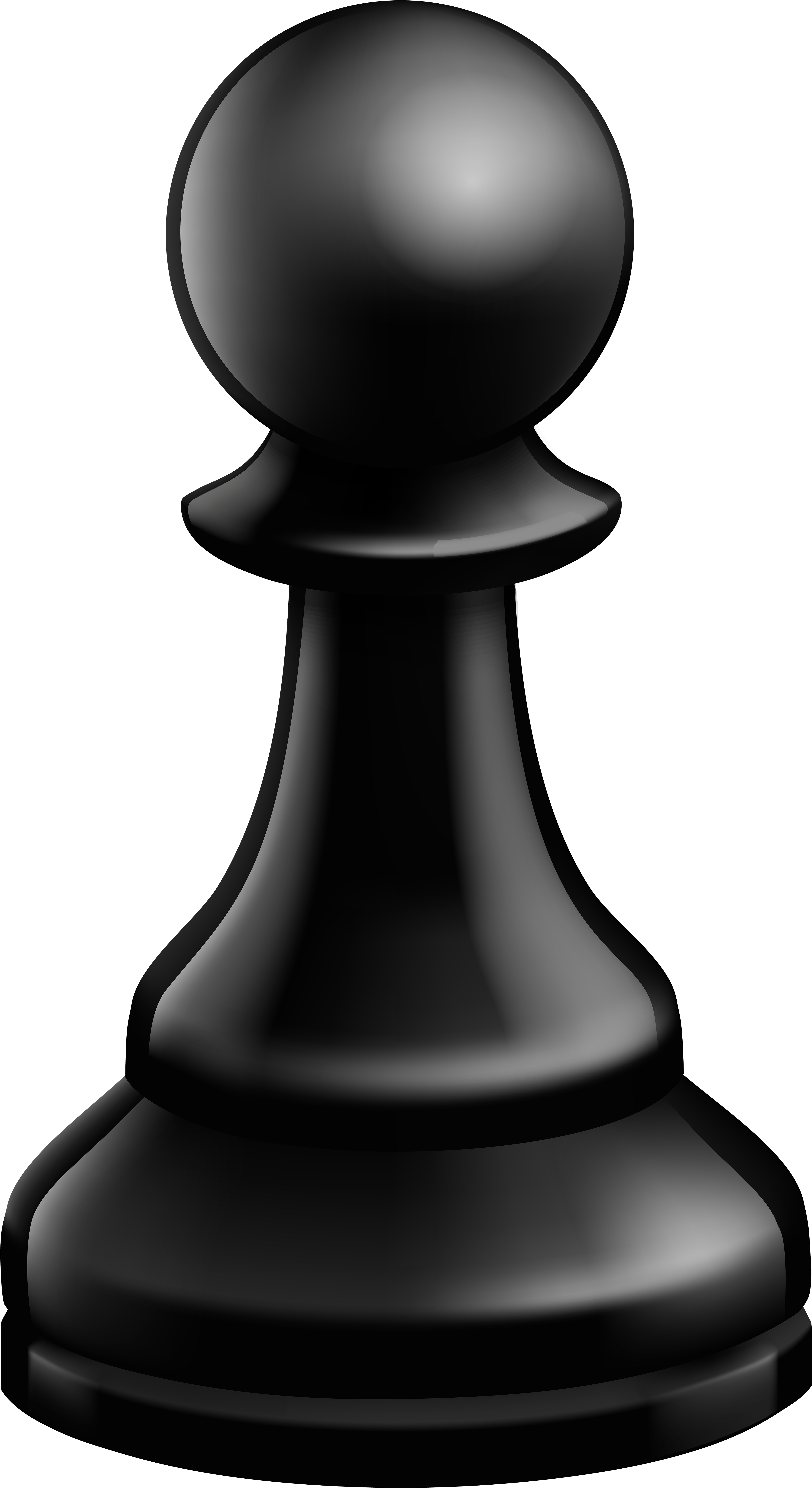 Pawn Black Chess Piece Png Clip Art - Pawn Chess Piece Png Transparent Png (4443x8000), Png Download