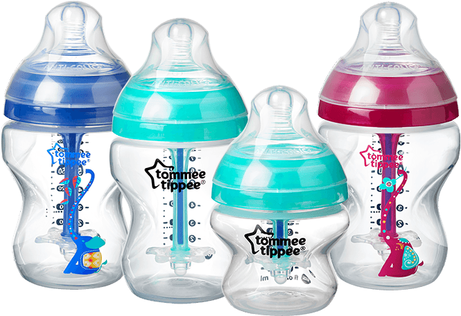 Advanced Anti-colic Bottles Support - Tommee Tippee Baby Bottle Clipart (1067x530), Png Download