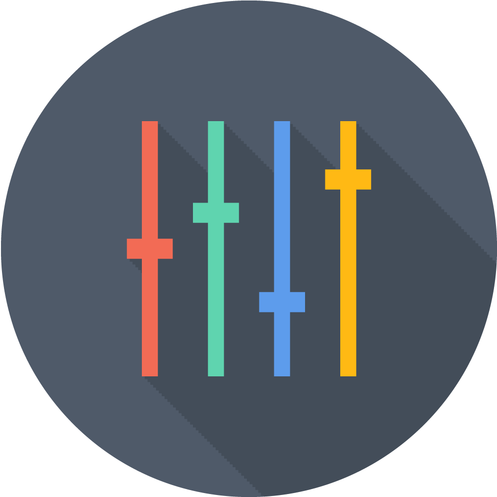 Tunning Icon - Control Panel Round Icon Clipart (1024x1024), Png Download