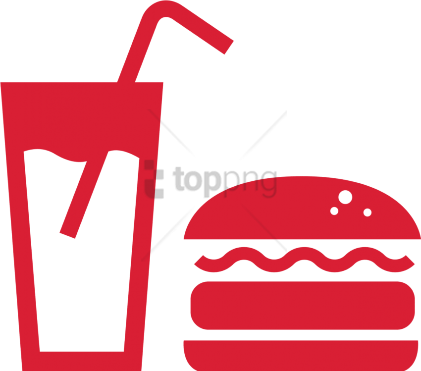 Free Png Stencil Templates, Stencils, Food Icons, Pictogram, - Food Icon Red Png Clipart (850x749), Png Download