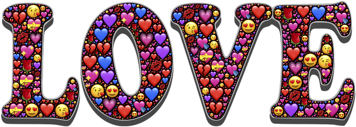 Love Emoji Hearts Valentine Png Image - Love Emoji Clipart (1280x526), Png Download