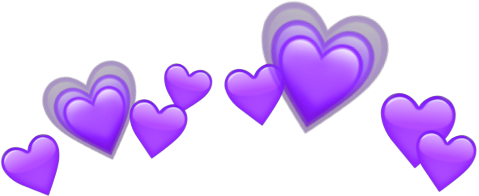 Purple Heart Purpleheart Heartpurple Crown Emojis Emoji - Red Hearts Emoji Png Clipart (1024x1024), Png Download